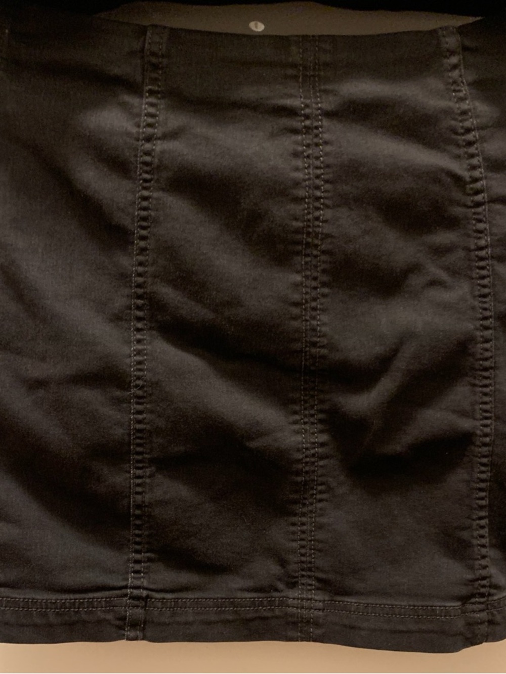 Free People black mini skirt with vertical stitch detail